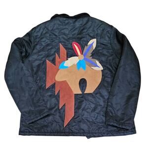 Vintage Southwest Style Zuni Fetish Bear Polyester Jacket - Women's Medium